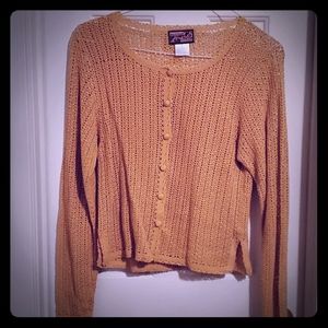 Gorgeous mustard yellow colored crocheted cardigan